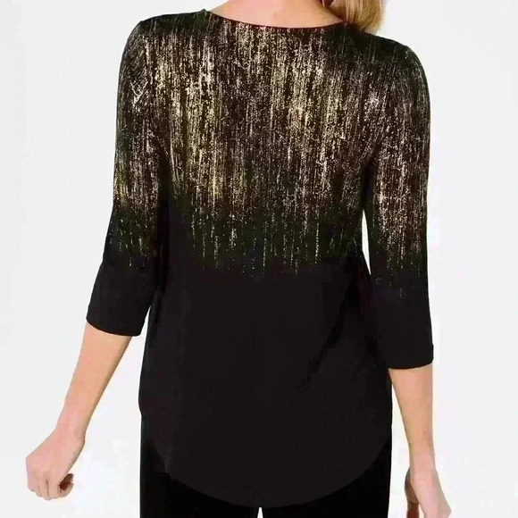 NWT JM Collection Women’s 3/4-Sleeve Printed Tunic M - Picture 2 of 3